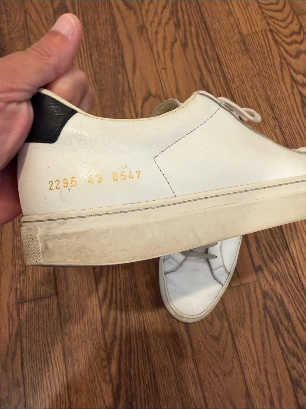 Common Projects White Leather Low-Top Sneakers with Black Heel Tab